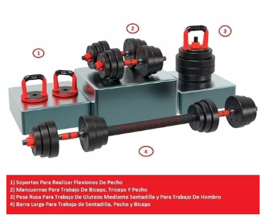 Kit Pesas 40 Kg Convertible Pesa Rusa